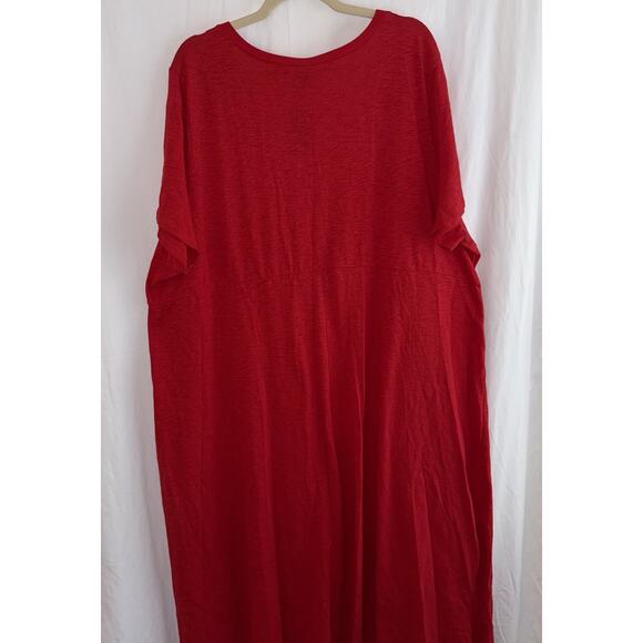 Torrid NWT Women’s Red Dress Sz 4 Jersey Tee Short Sleeve Midi V Neck Cool Comfy - Picture 2 of 9